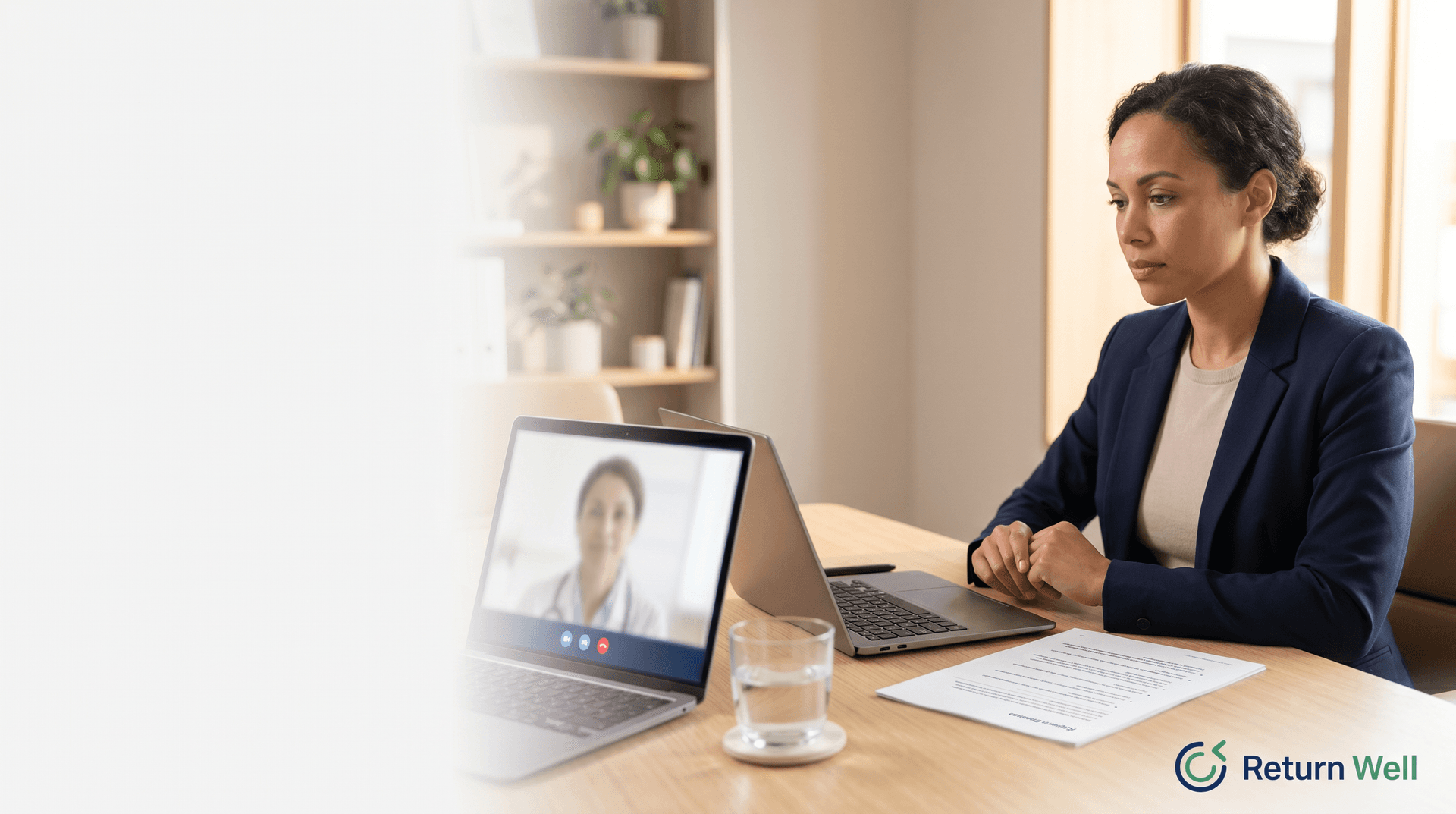 A person on a remote consultation with a clinician
